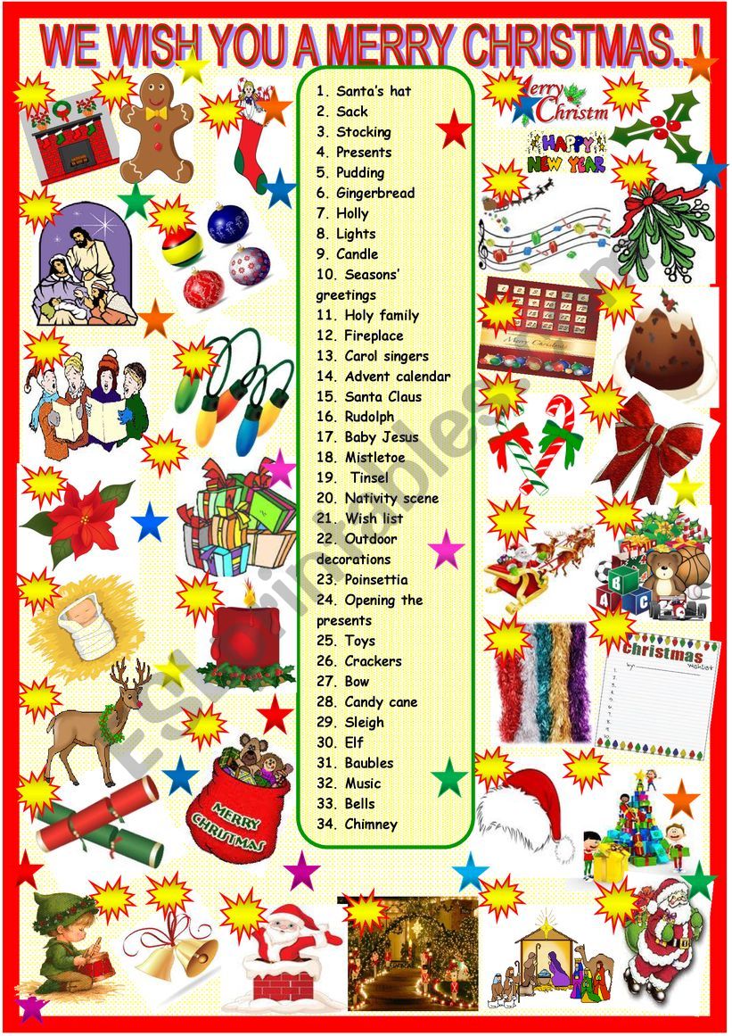 Christmas: matching activity worksheet