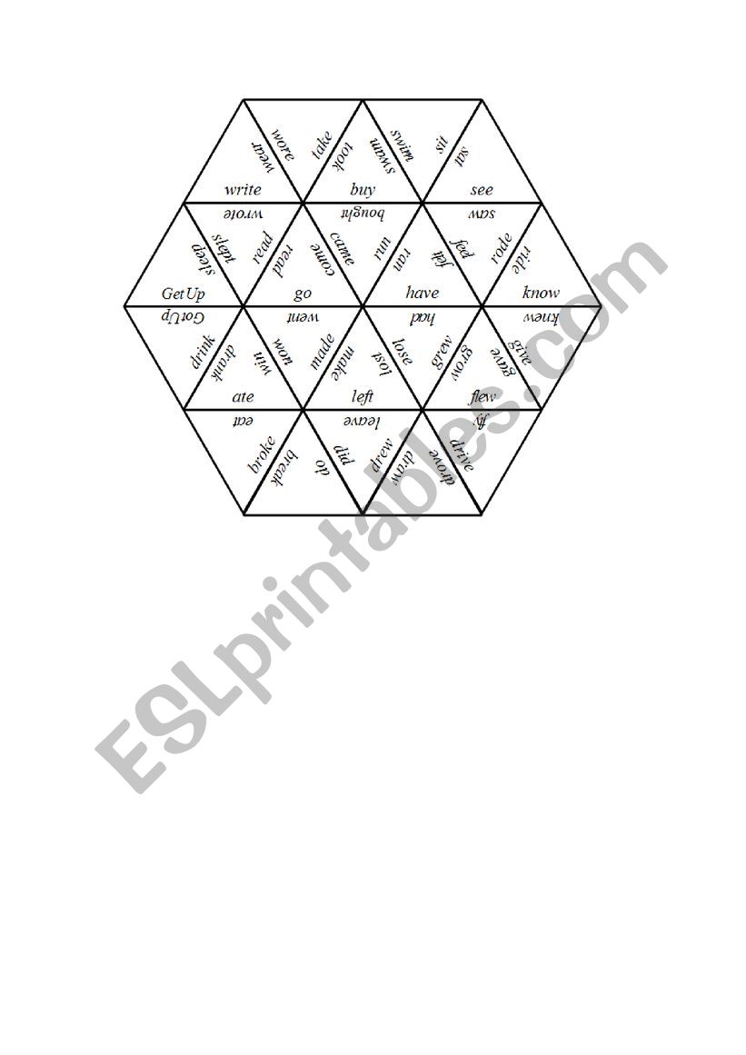 irregular verbs with tarsia game