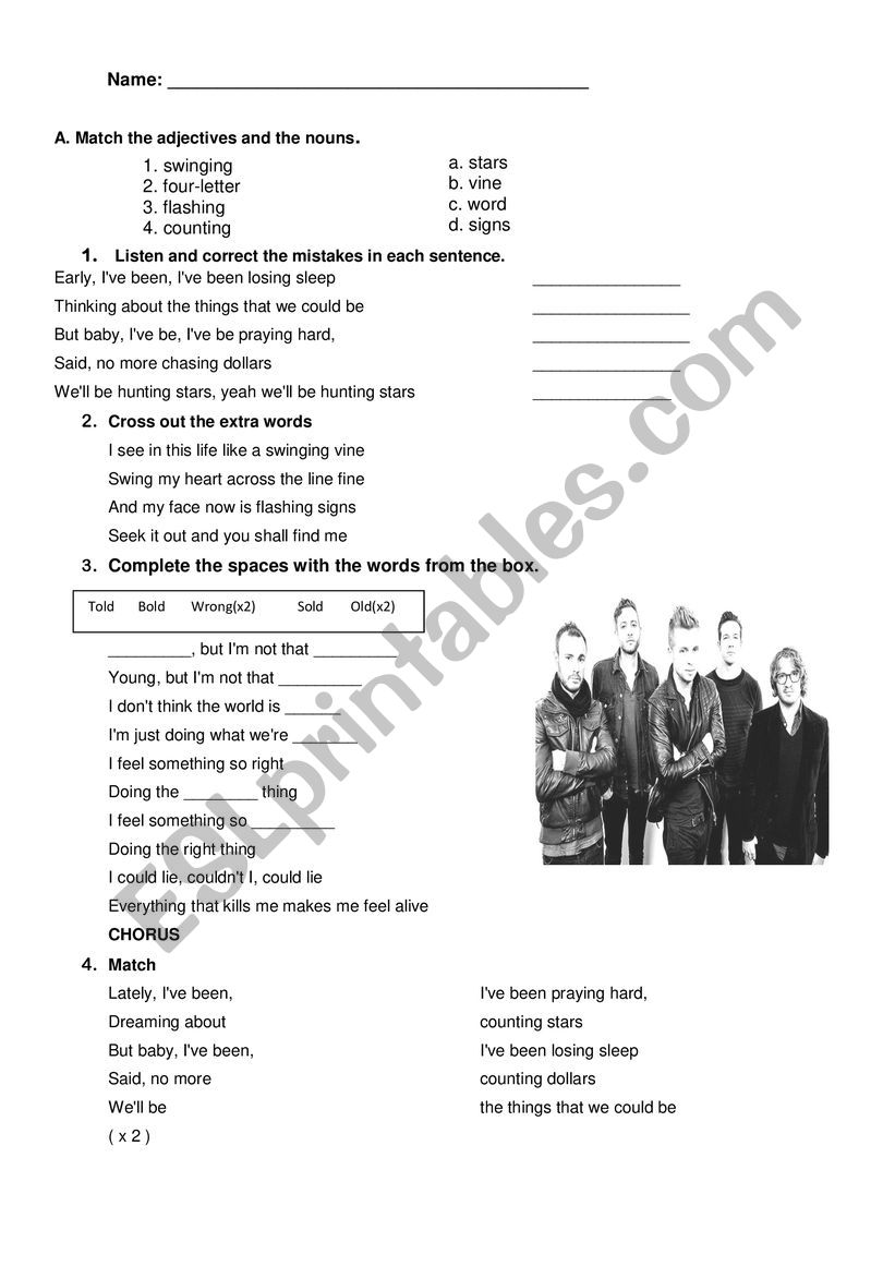 COUNTING STARS worksheet