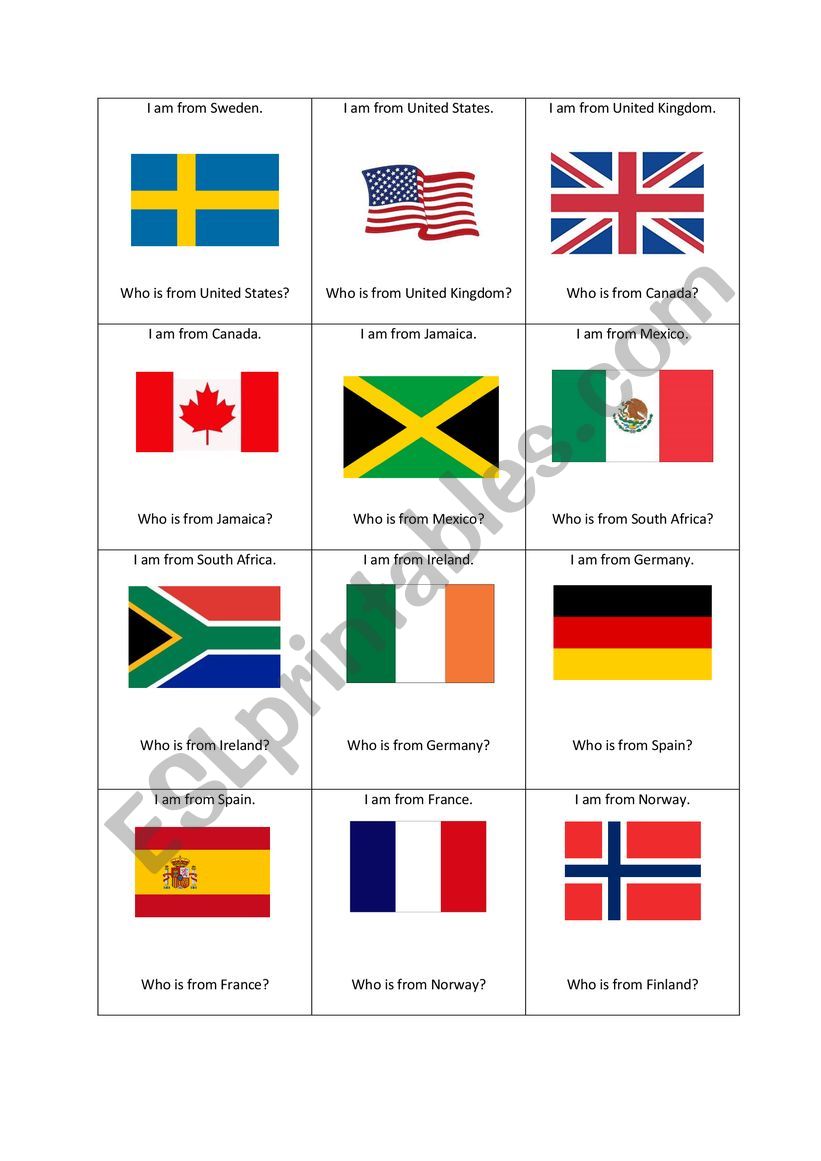 Word snake - Countries worksheet