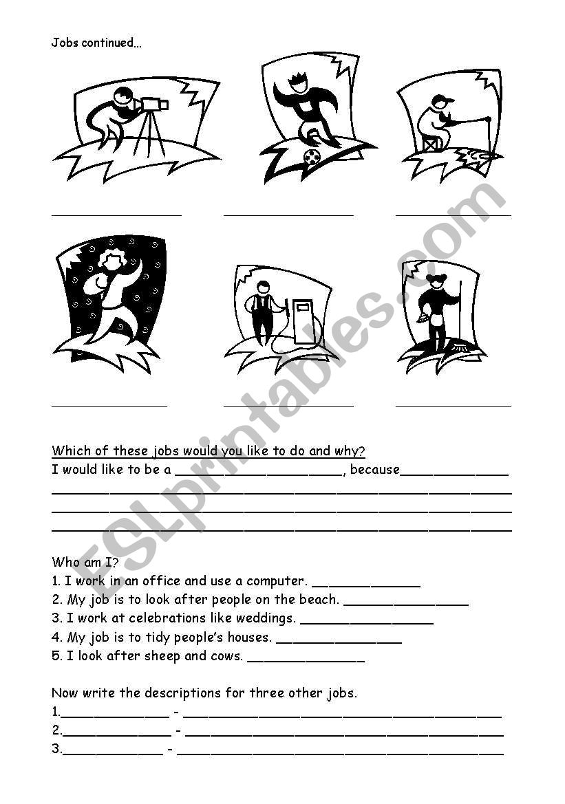 Jobs continued.. worksheet