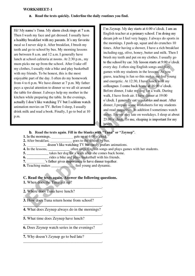 PRESENT SIMPLE REVISION worksheet