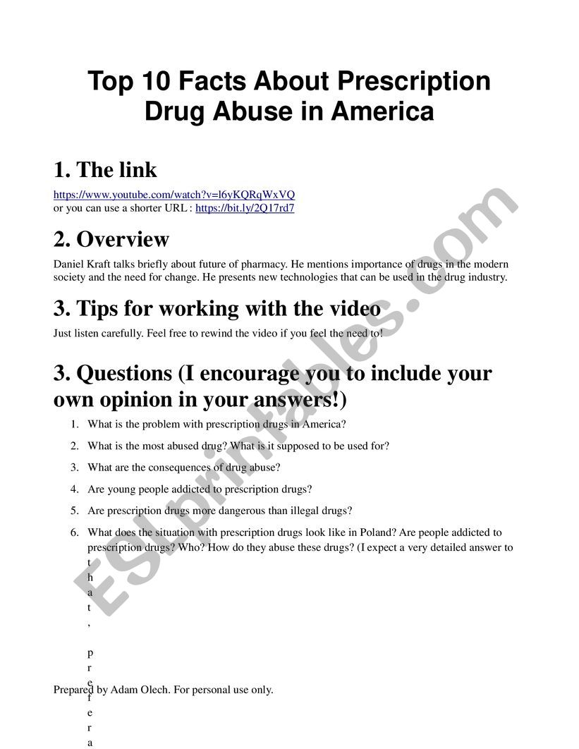 Prescription drugs in America - video exercise