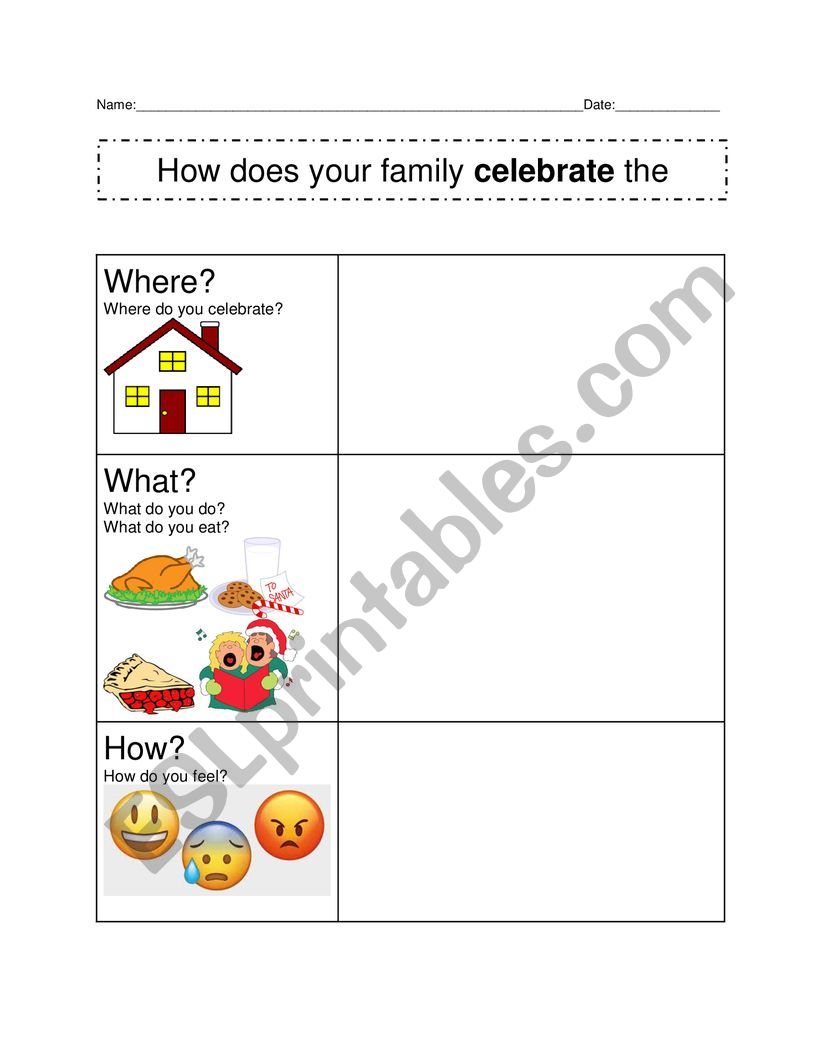Christmas writing prompt graphic organizer