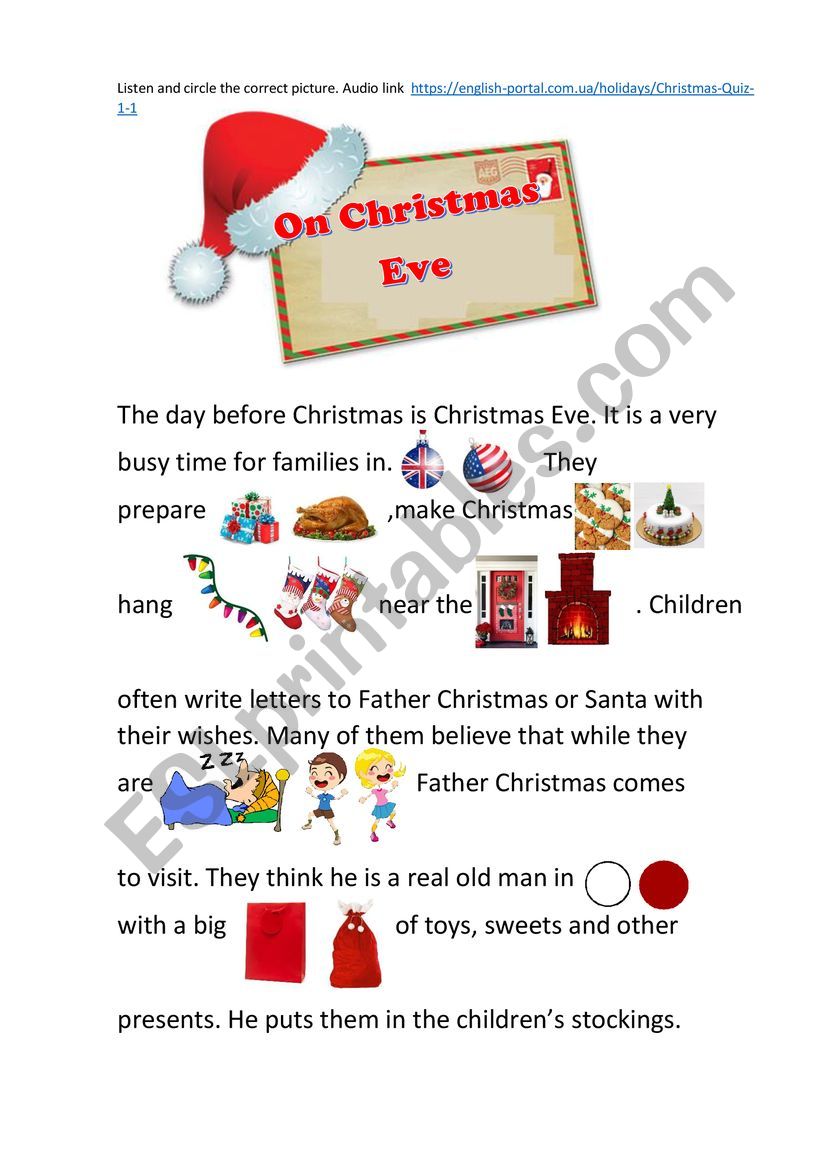 On Christmas Eve - ESL worksheet by pupikkk