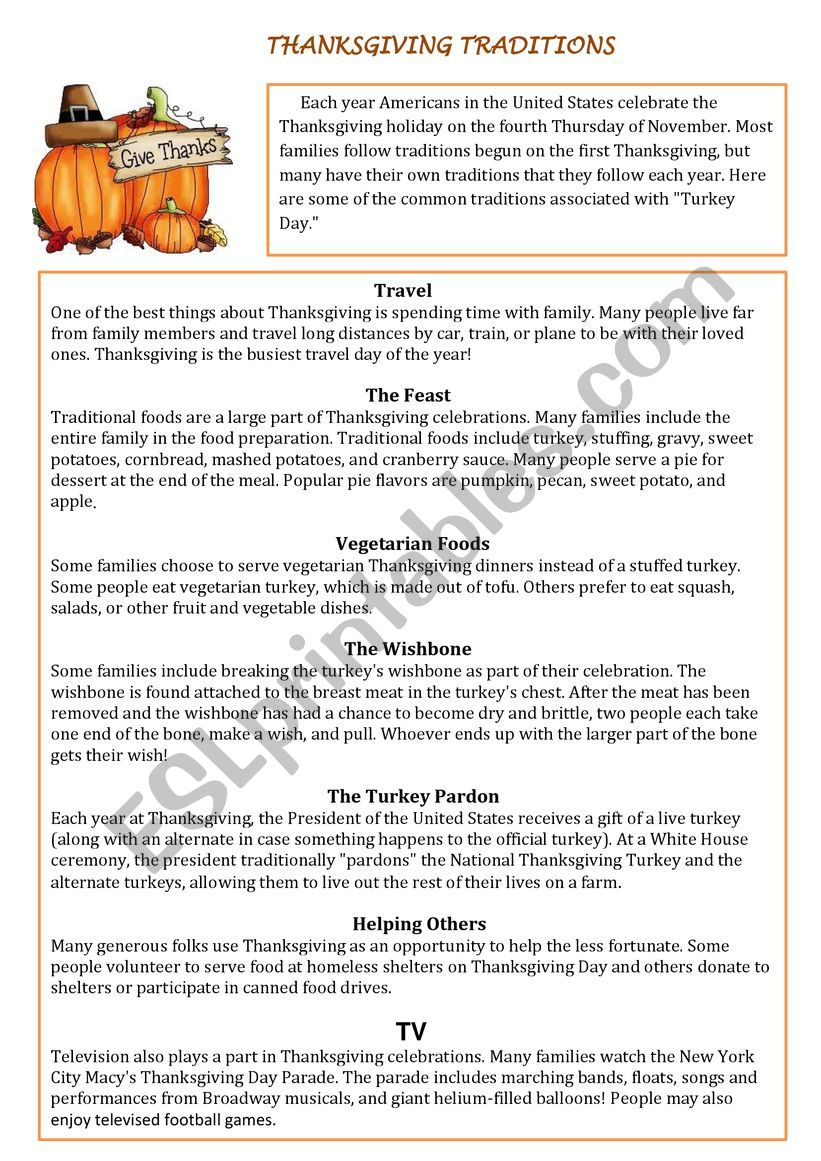 Thanksgiving worksheet