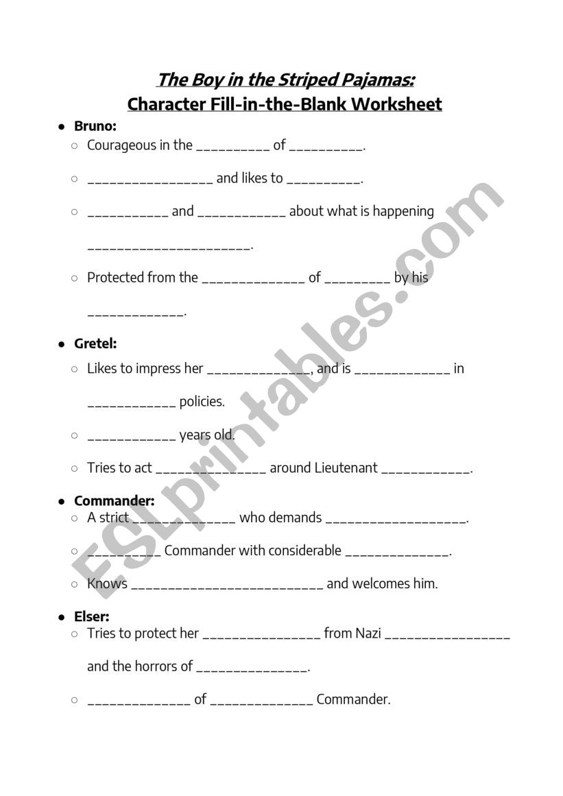 character analysis of the boy in the striped pajamas