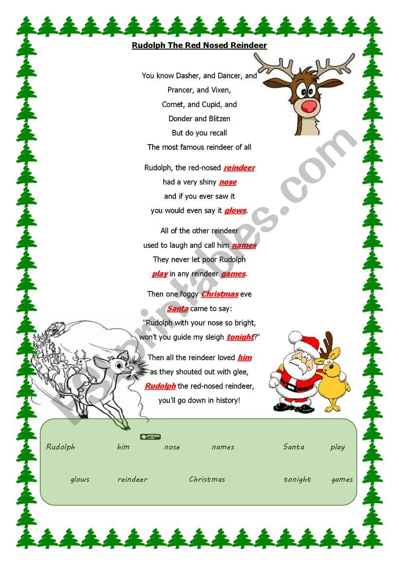 Christmas Listening activity worksheet