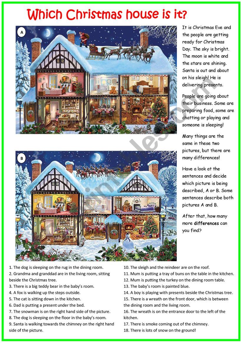Which Christmas house is it? worksheet