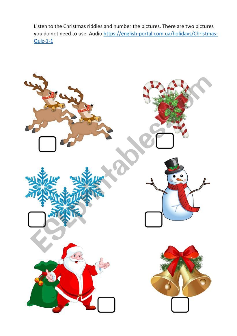 Christmas Riddles worksheet