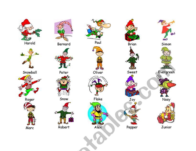 Christmas Guess Who worksheet