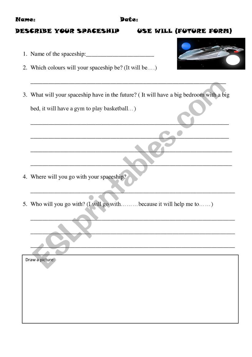 spaceship worksheet