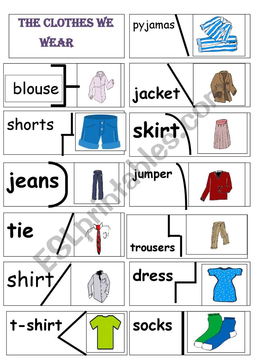 the clothes we wear  worksheet