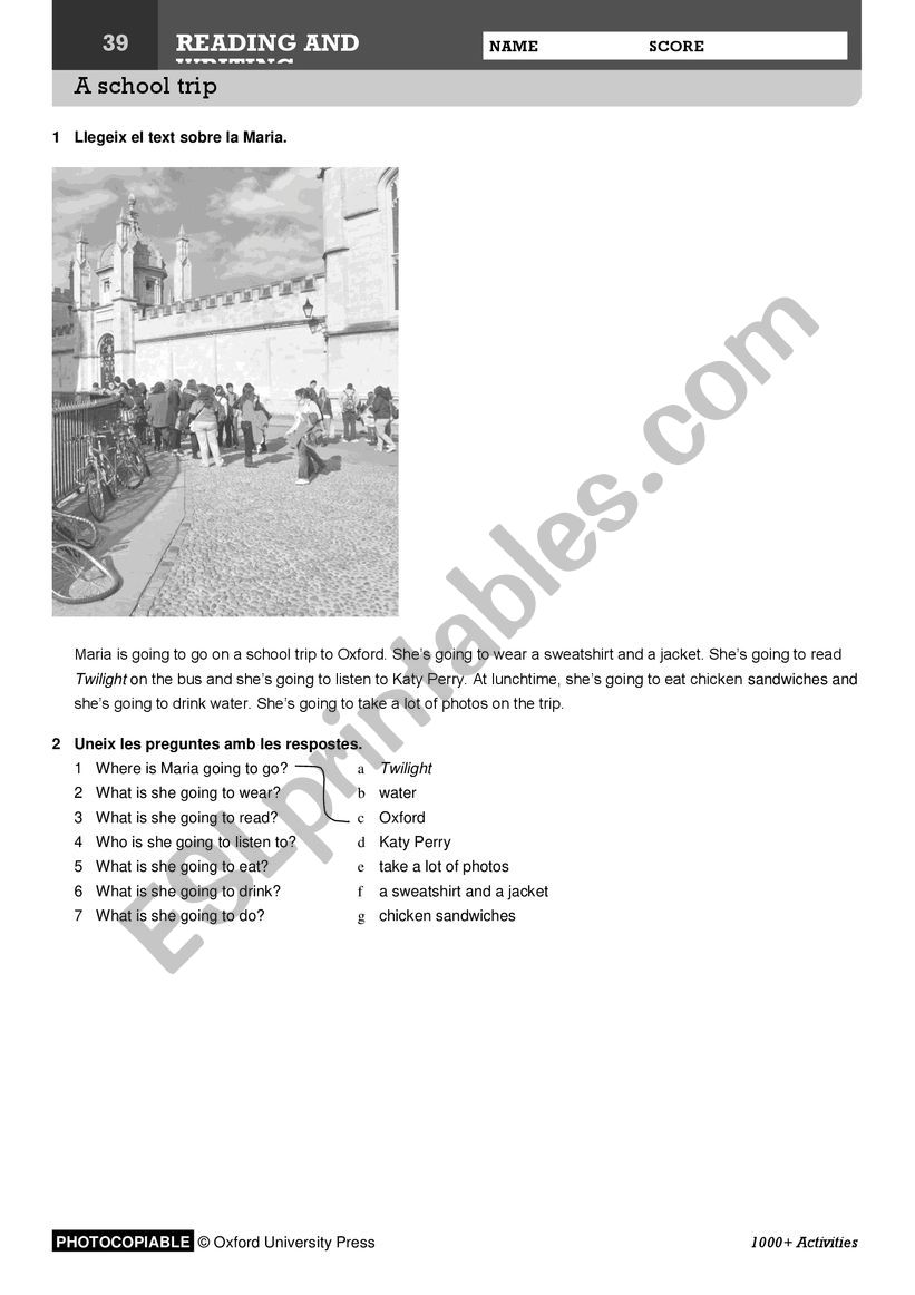 Shopping vocabulary worksheet