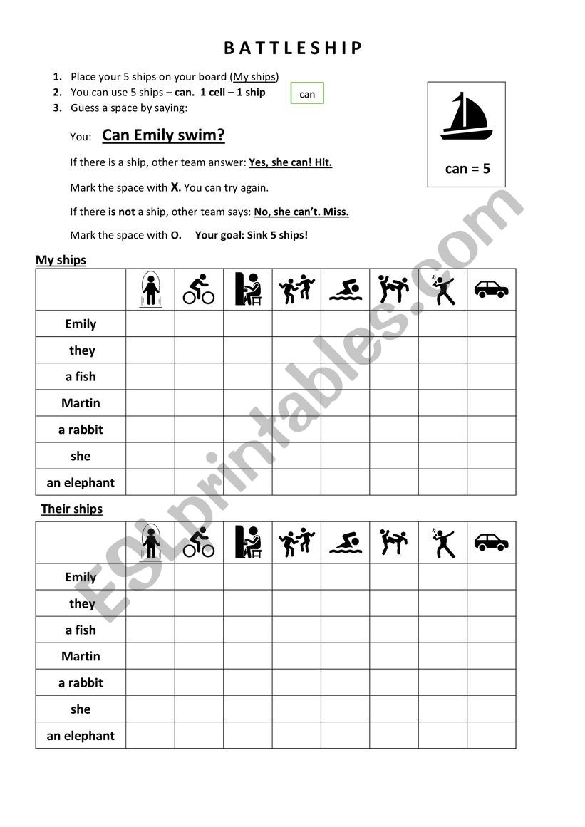 battleship can worksheet