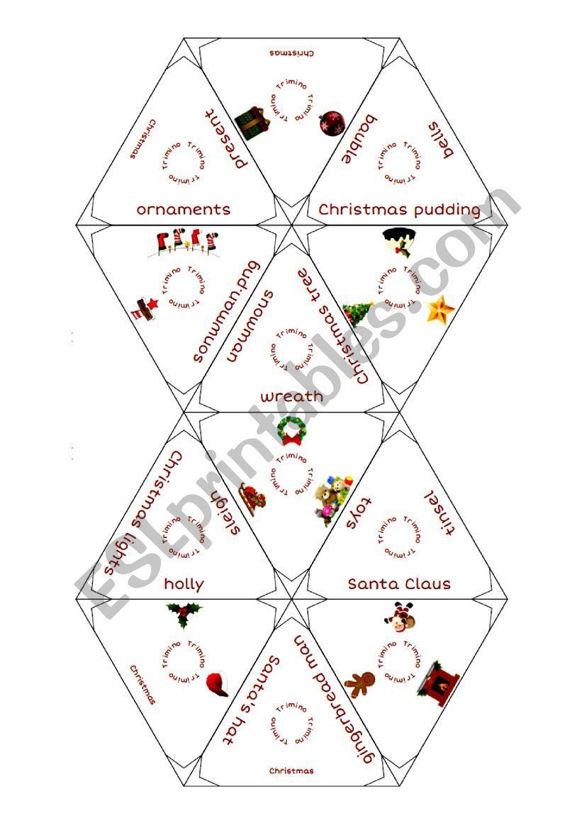 Christmas Trimino worksheet