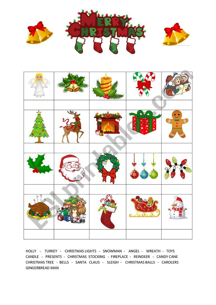 Christmas Vocabulary worksheet