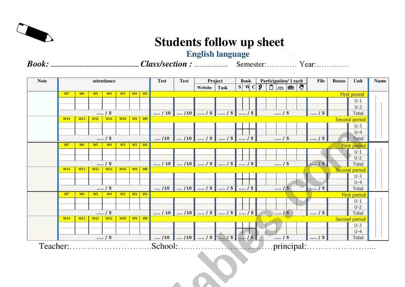 follow up sheeet worksheet