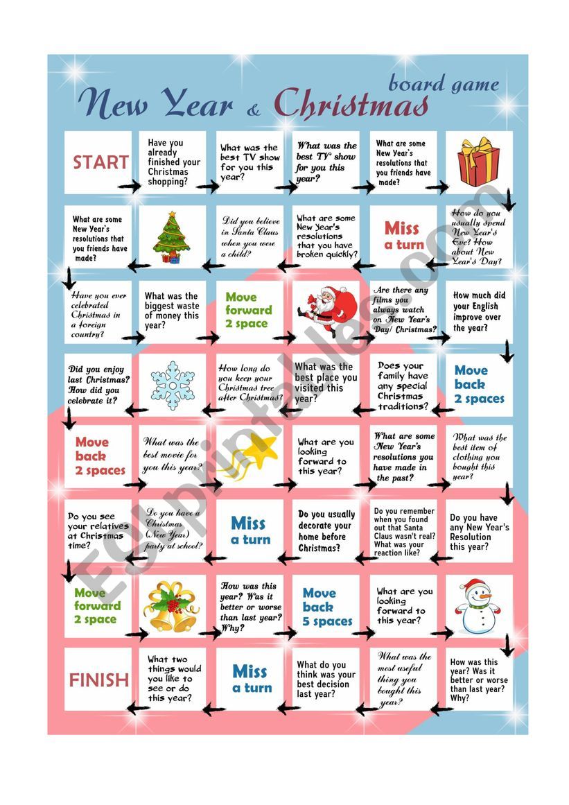 New year exercise. Christmas Board game. Christmas Board games for Kids. Настольная игра Рождество на английском.