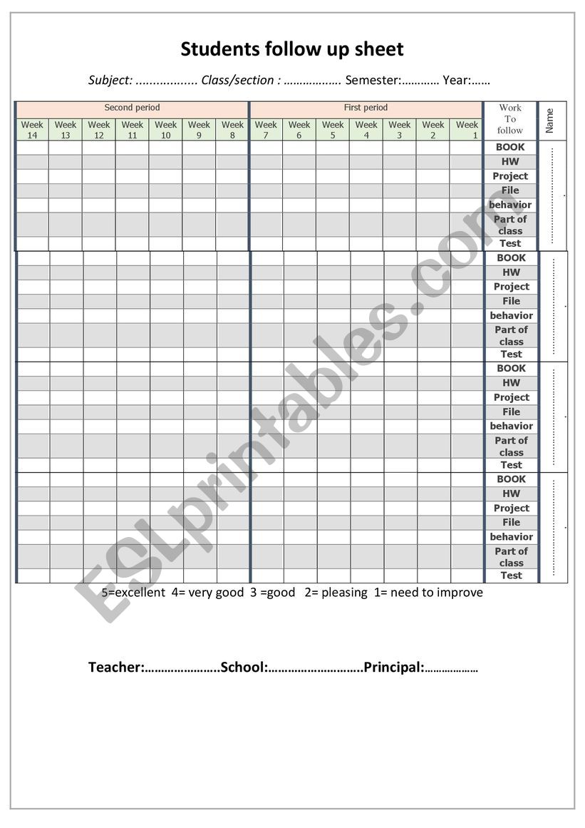 follow up form worksheet