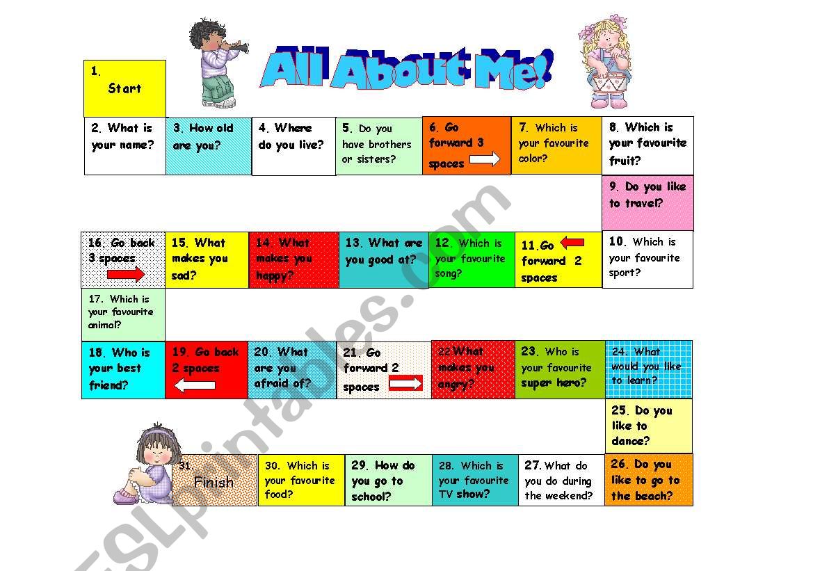 All About Me! worksheet