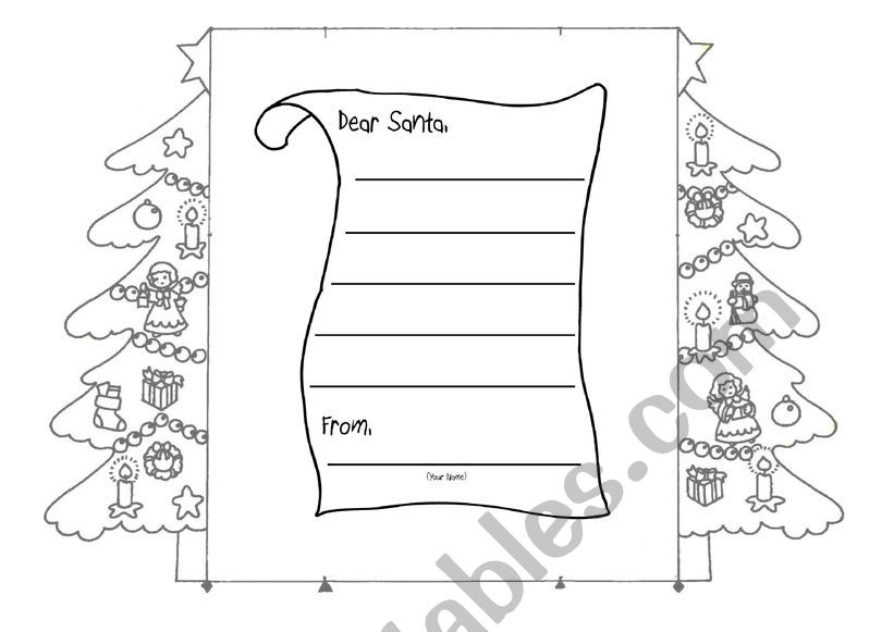 Christmas card craft worksheet