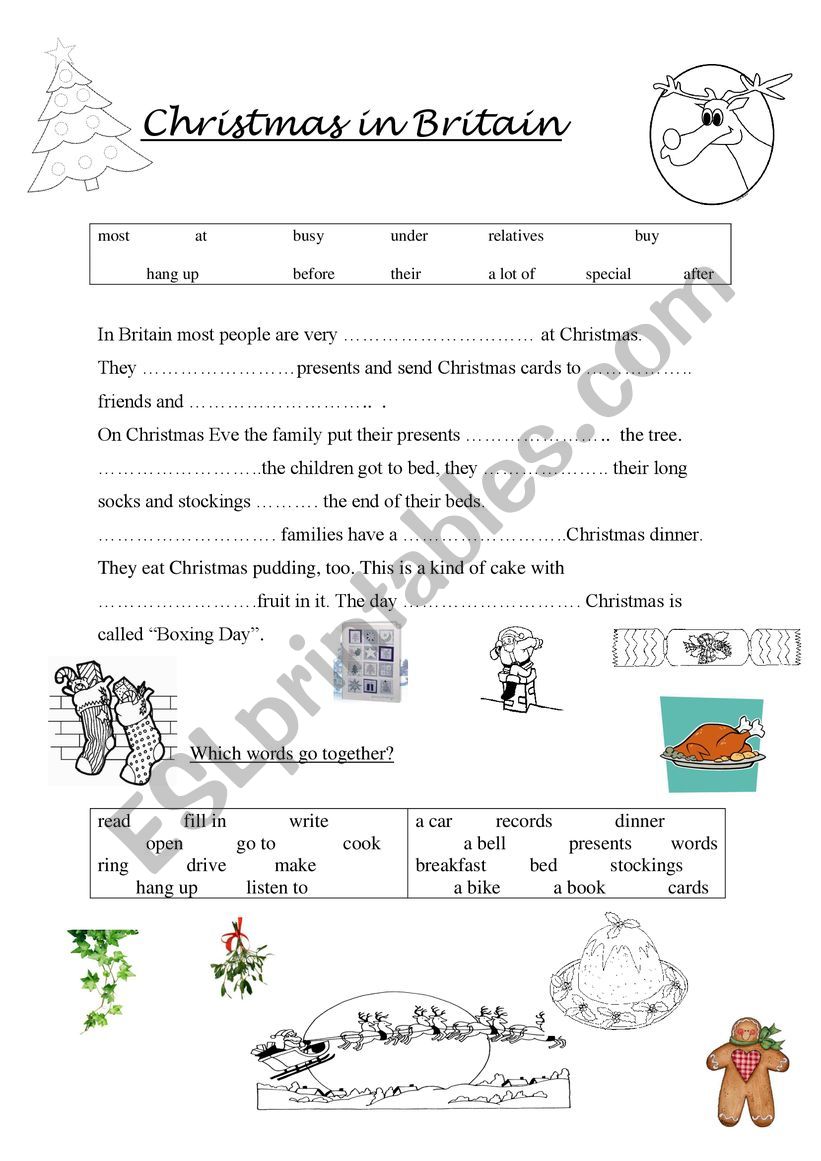 Christmas in the UK worksheet