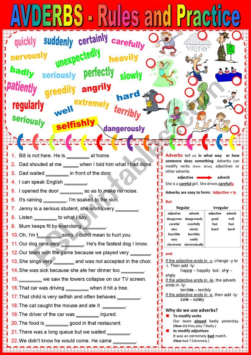 ADVERBS - Rules and Practice + KEY