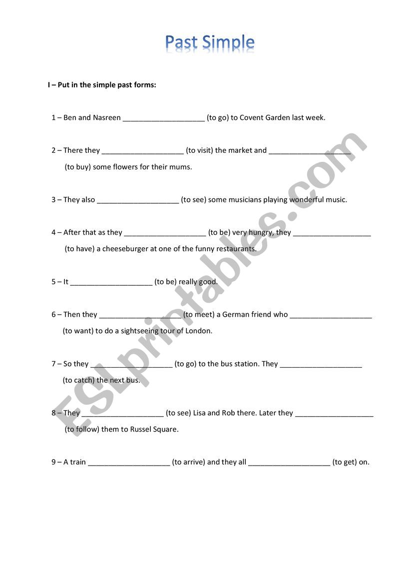 present perfect past simple worksheet