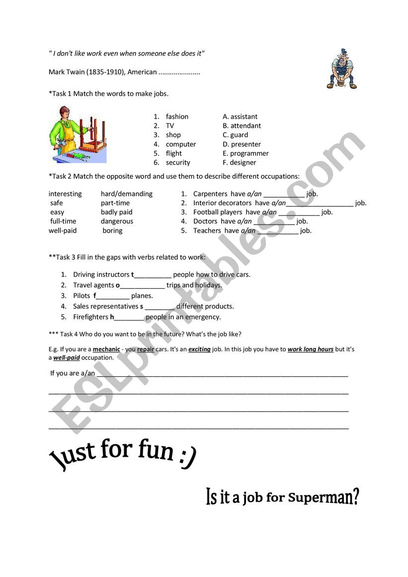 JOBS worksheet