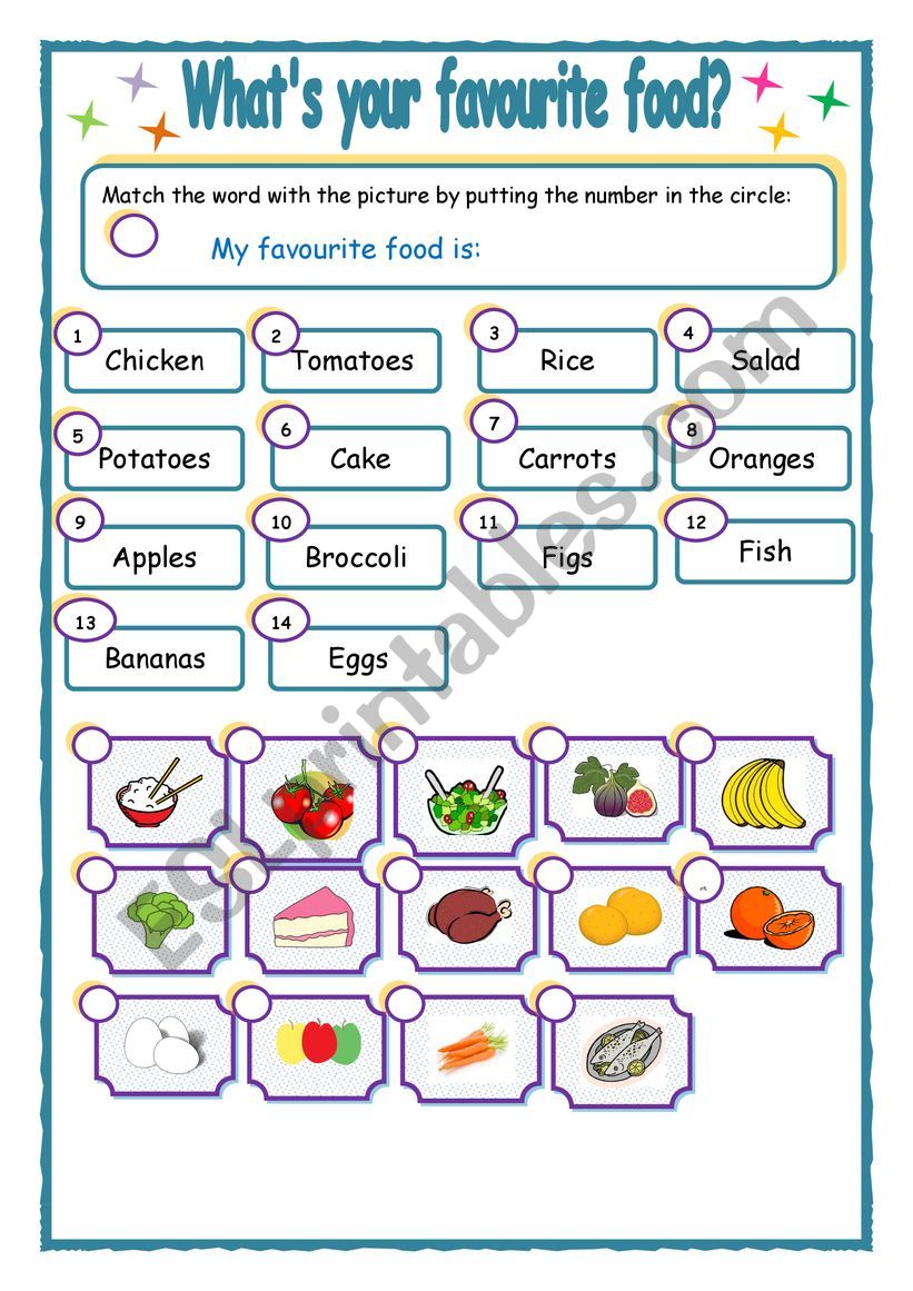 Whats your favourite food? worksheet