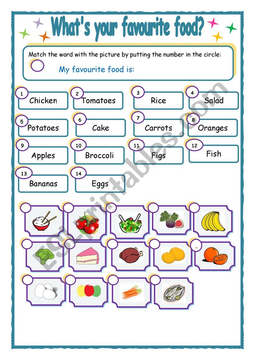 WhatÂ´s your favourite food? worksheet
