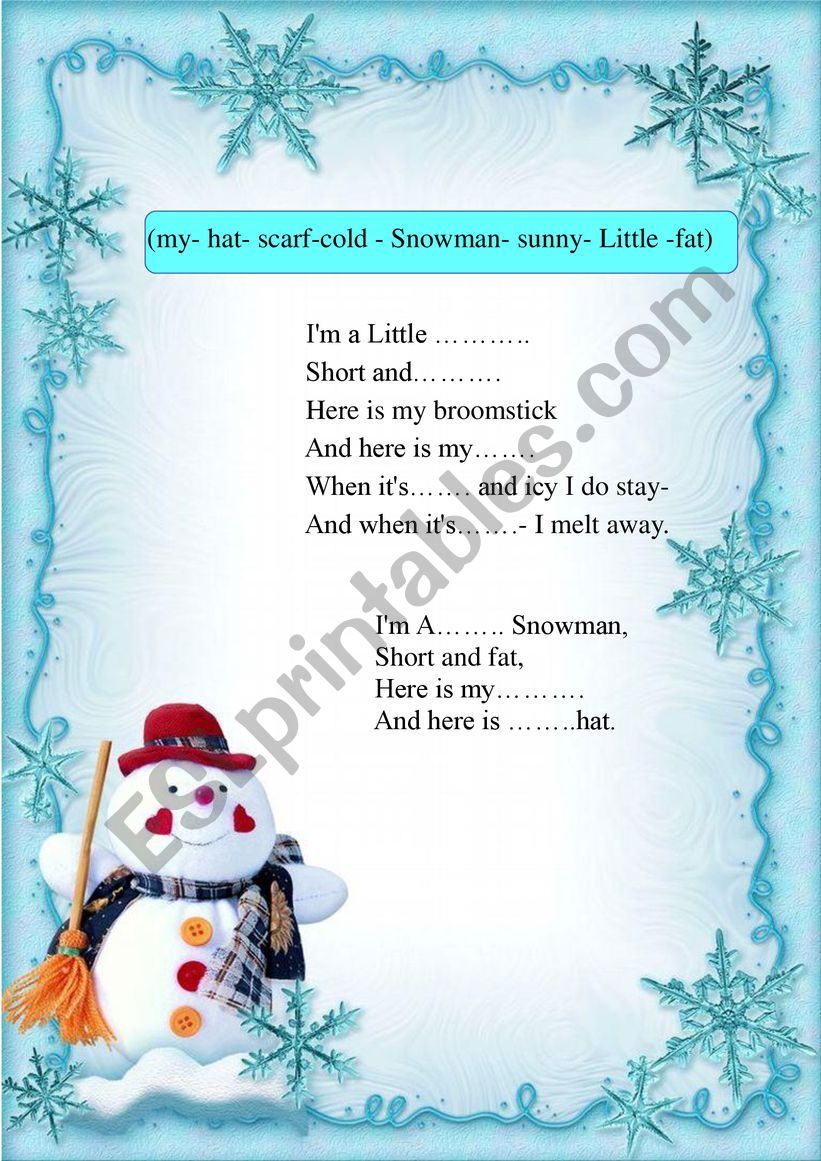 A Christmas poem for children.