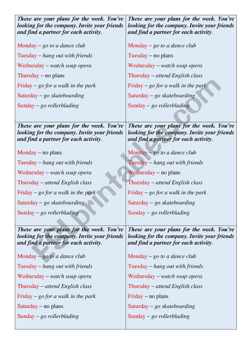 Are you free on Friday? worksheet