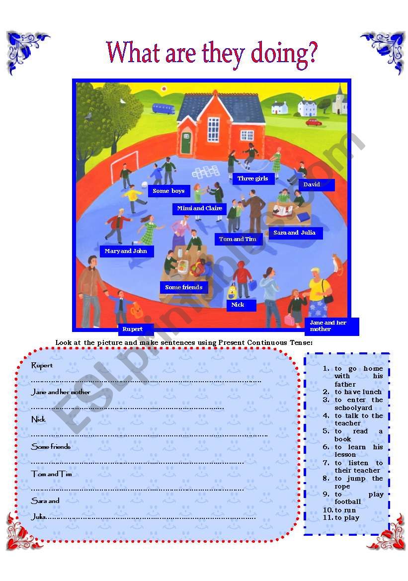 WHAT ARE THEY DOING? worksheet