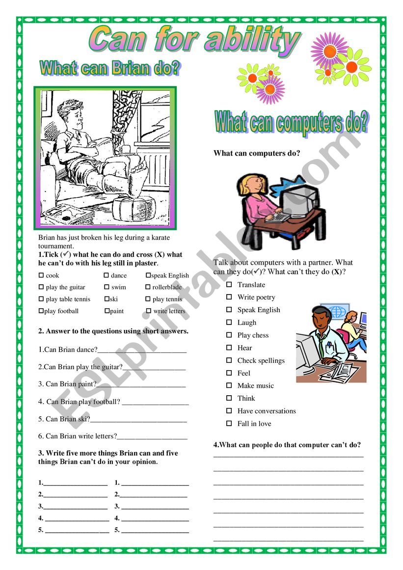 can worksheet