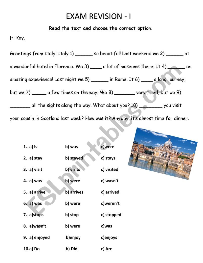 PAST TENSE REVISION worksheet