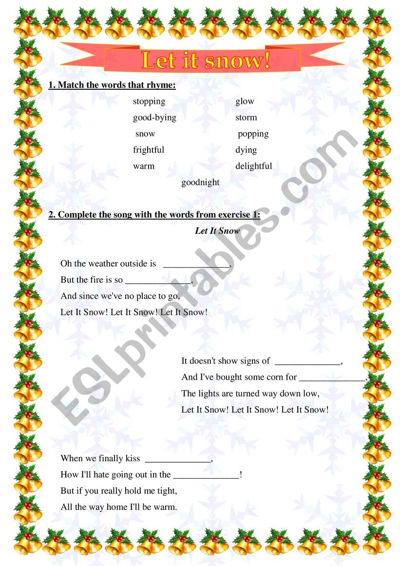 Let it snow - worksheet worksheet