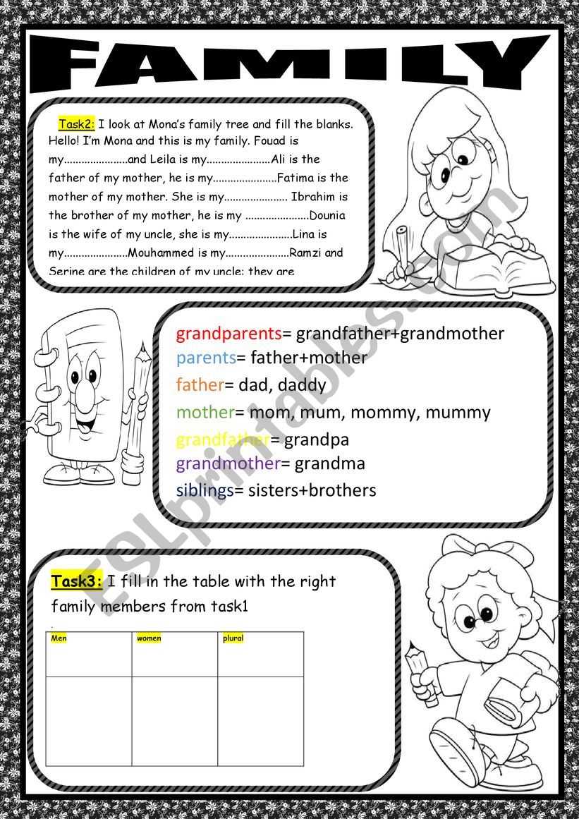 family worksheet