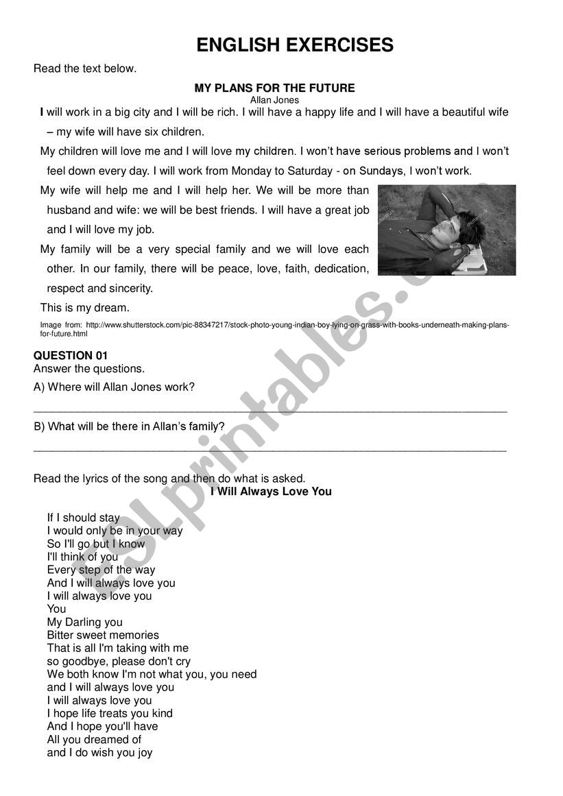 English exercises worksheet