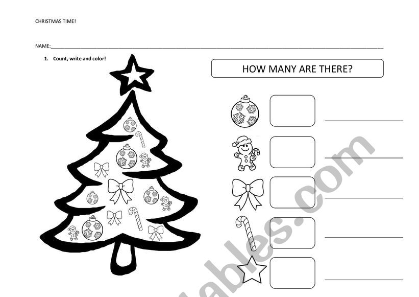 Christmas tree worksheet