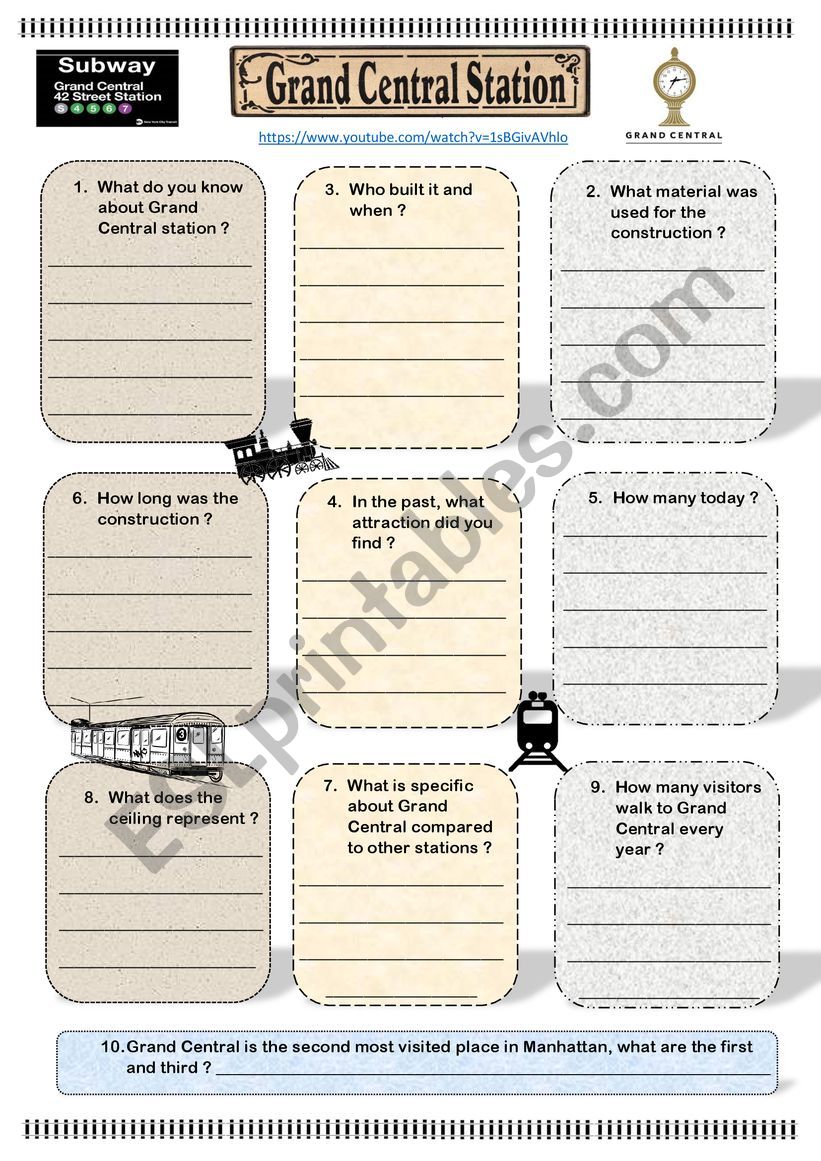 Grand Central station worksheet