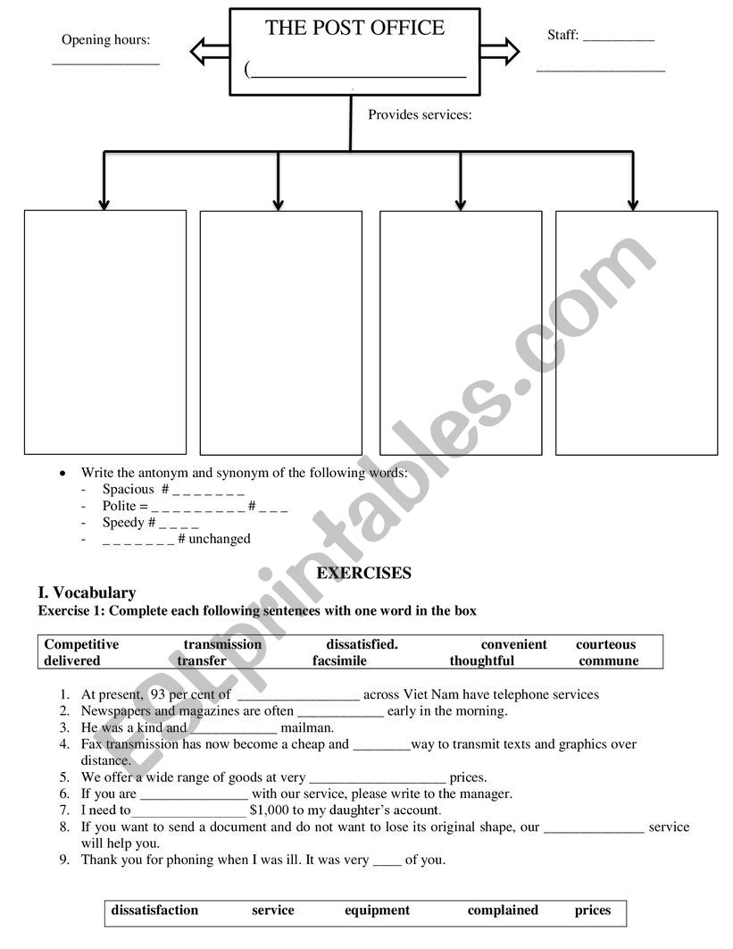 POST OFFICE worksheet