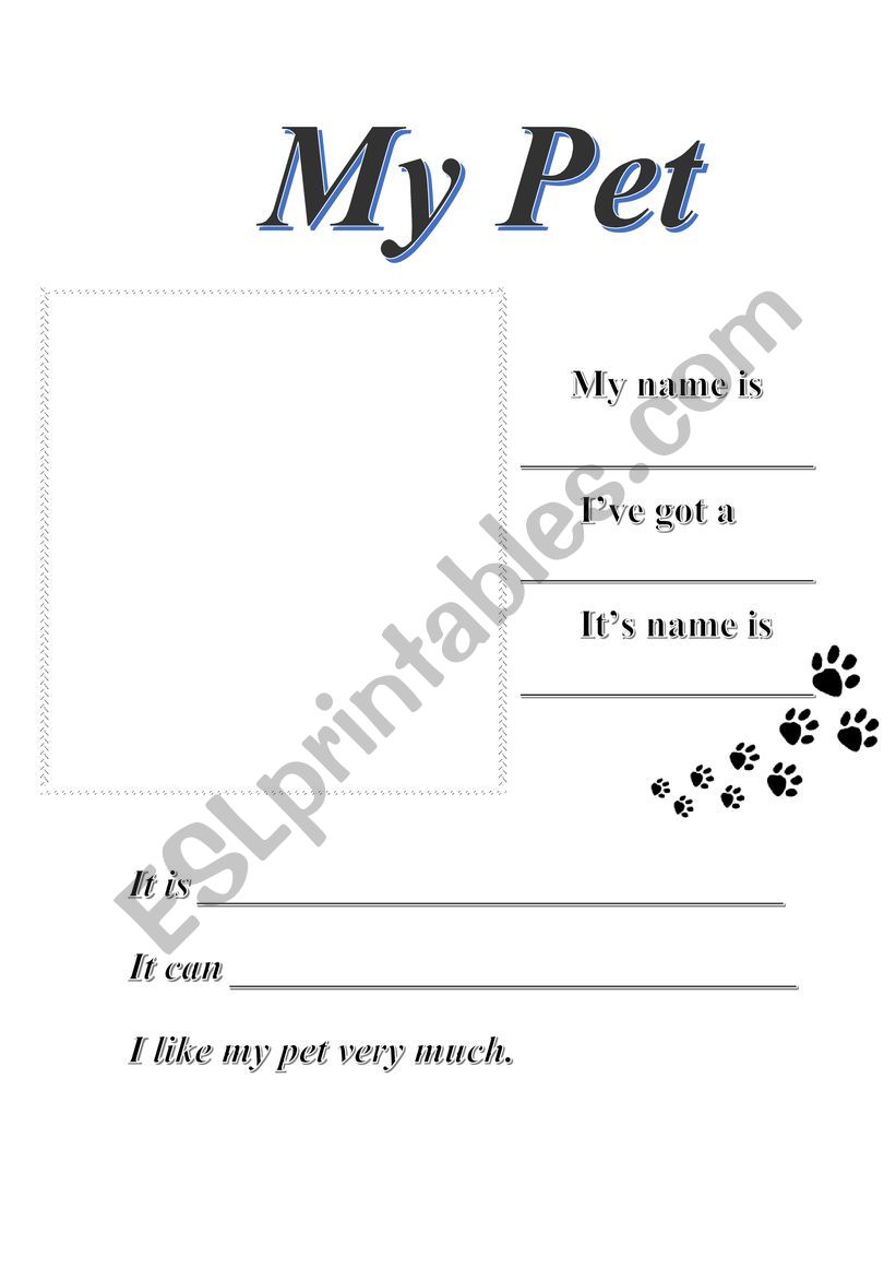 My pet (journal) worksheet