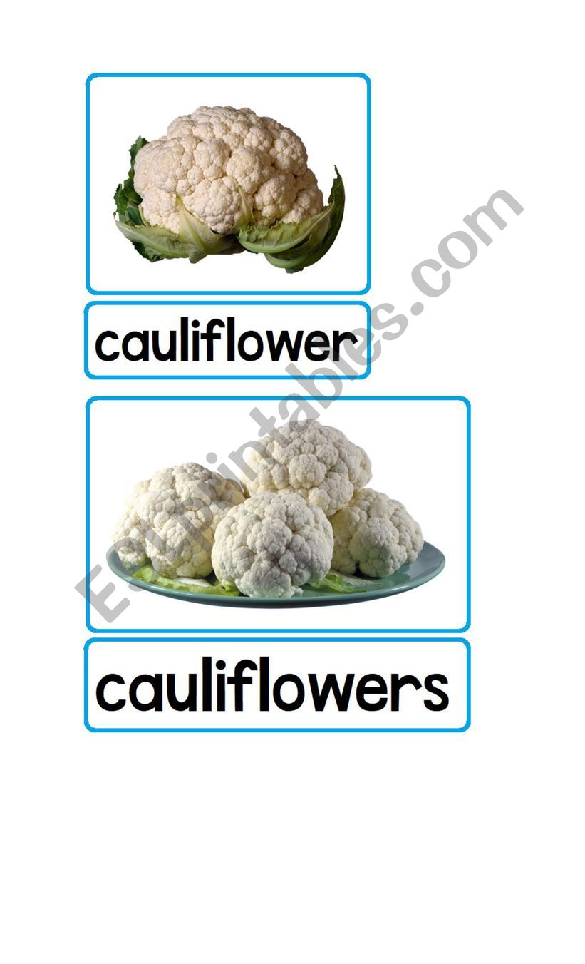 Flashcards - Vegetables 2 worksheet