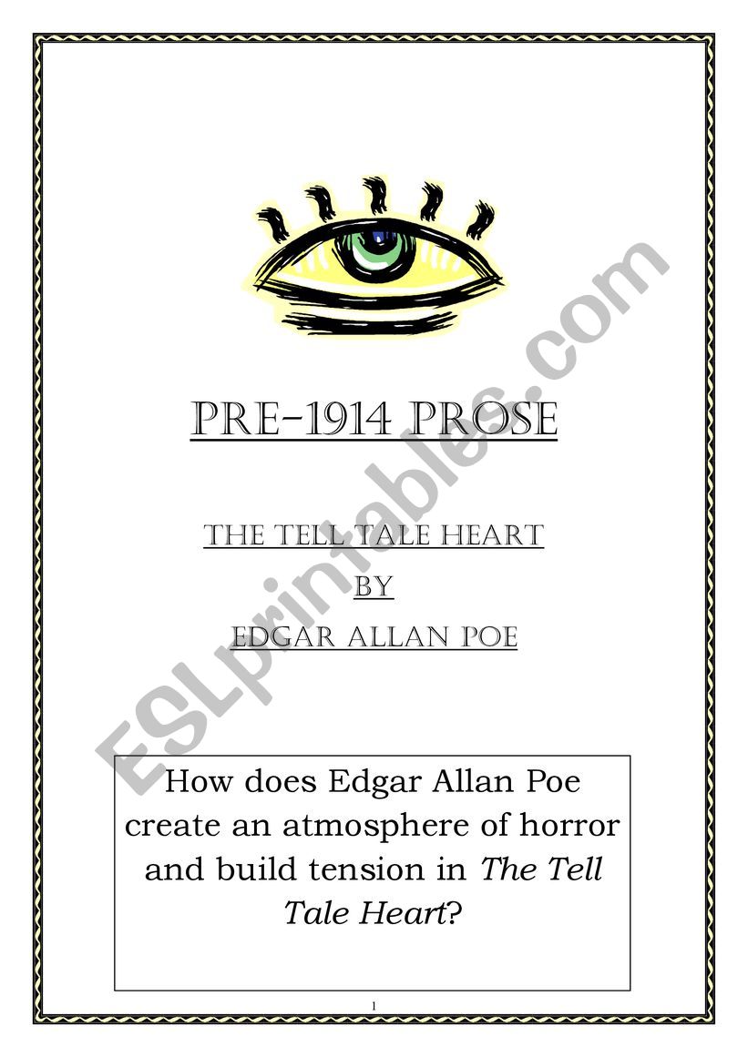 THE TELL TALE HEART BY EDGAR ALLAN POE SHORT STORY PACK