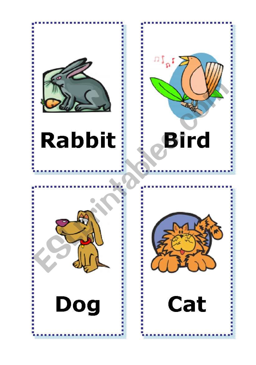 Animal Cards - part 1  worksheet