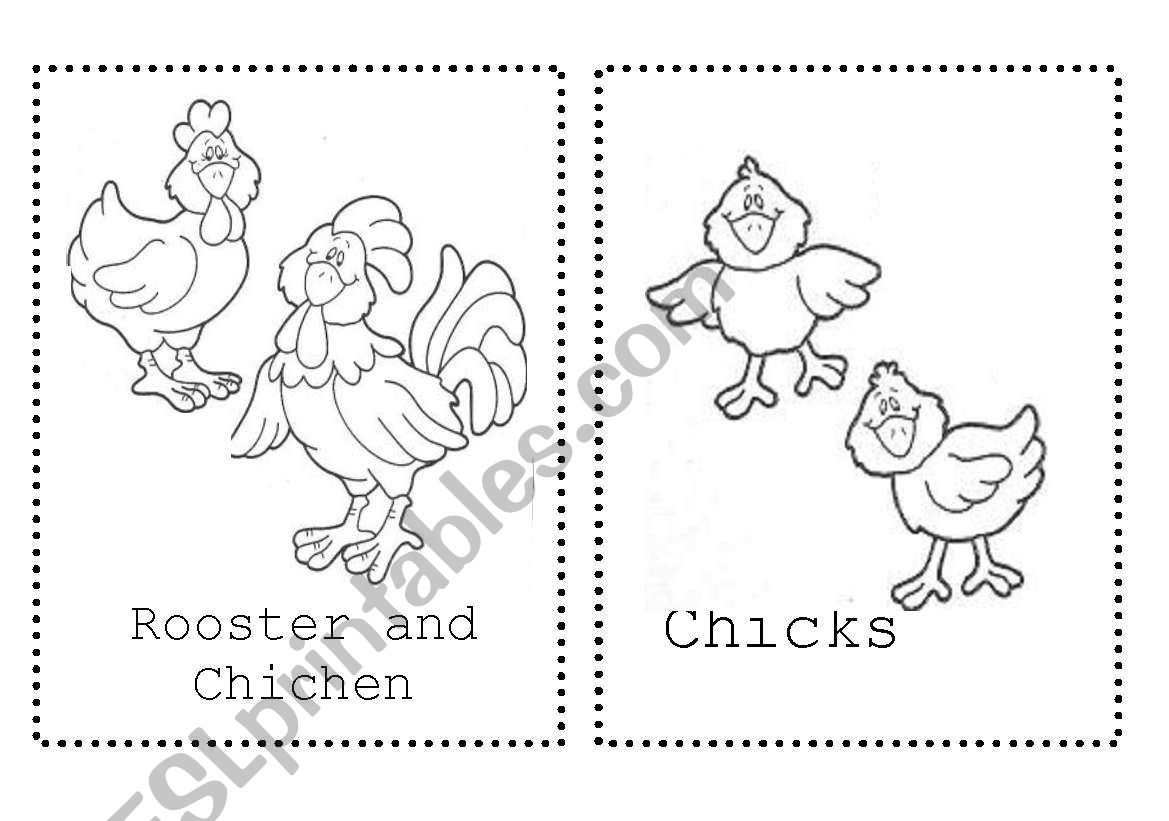 Farm Animals - coloring cards part 1