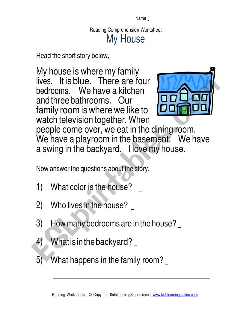 reading comprehenshion worksheet