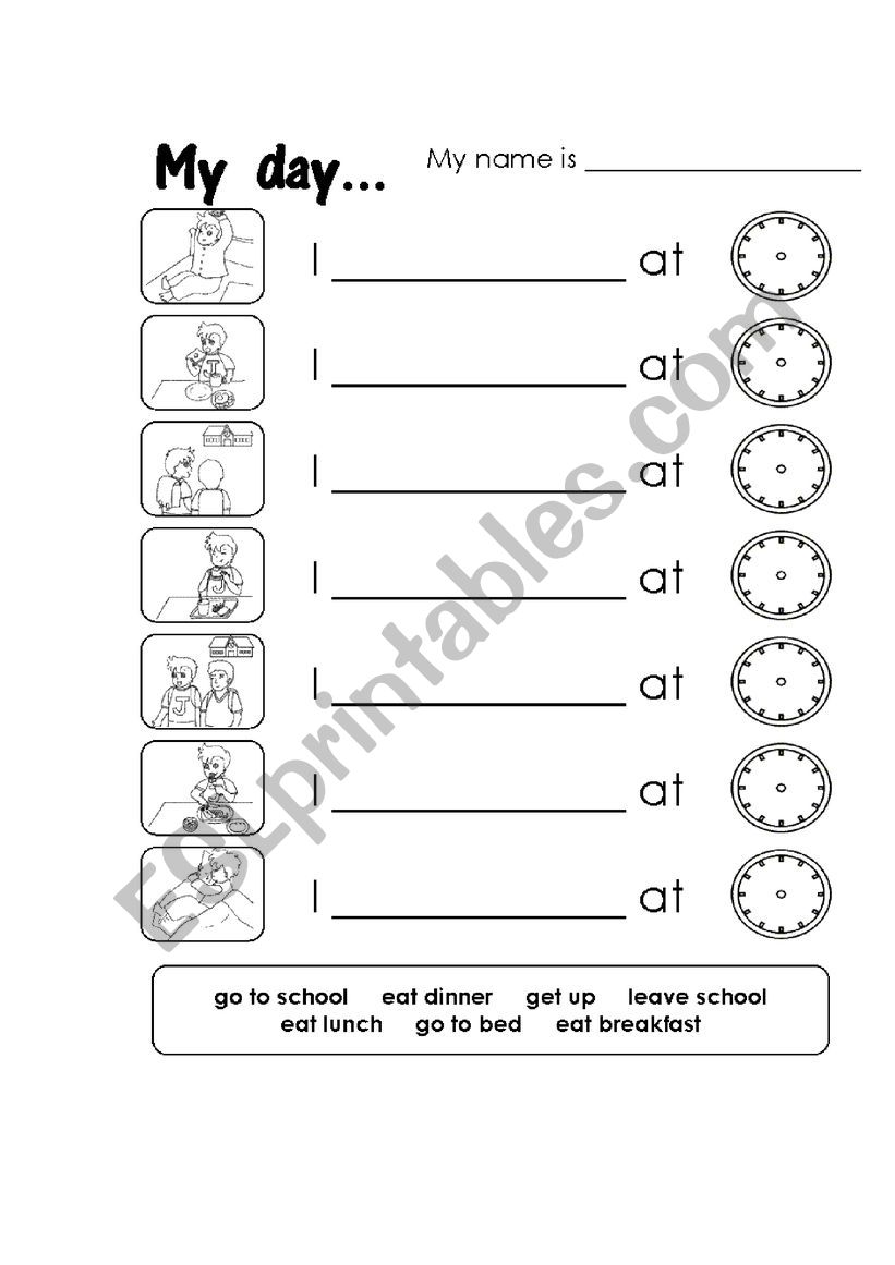 Daily Routines worksheet